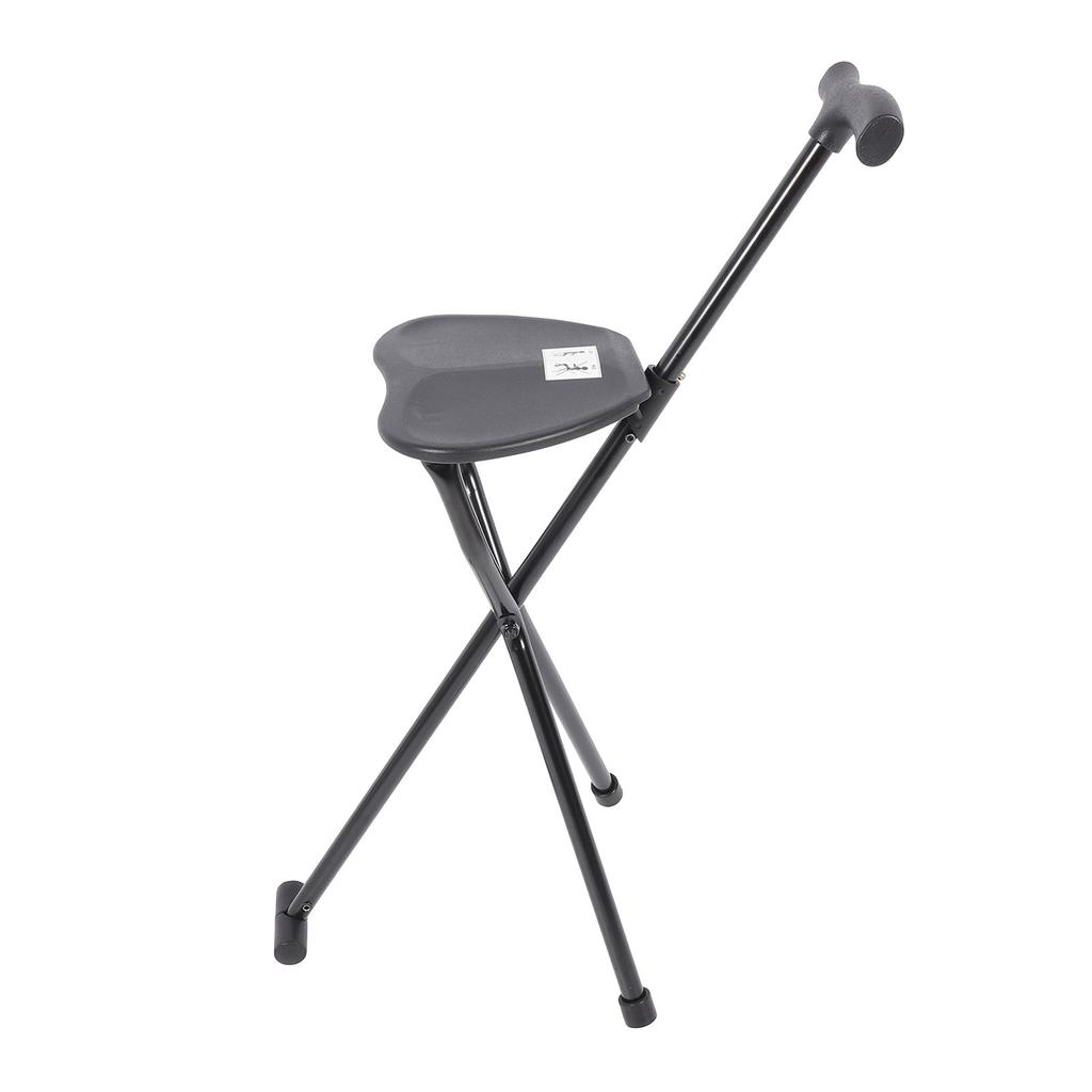 Portable Tripod Cane Stool Multi Functional Anti Slip Aluminum Alloy Folding Walking Cane with Seat