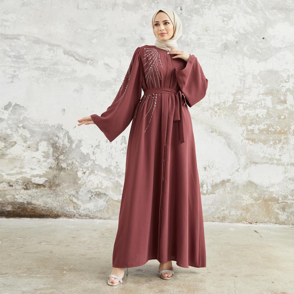 Viona Stone Abaya Damen Spezielle Oberbekleidung Abaya Topcoat Langes Kleid