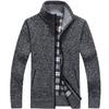 Winter Thick Men's Knitted Sweater Coat Long Sleeve Cardigan Fleece Full Zip Male Causal Plus Size Clothing for Autumn