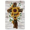 Retro SunflowerThemed Wooden Cross Metal Sign  xcm  Vintage Tin Wall Art for Garage Man Cave  Home Decor