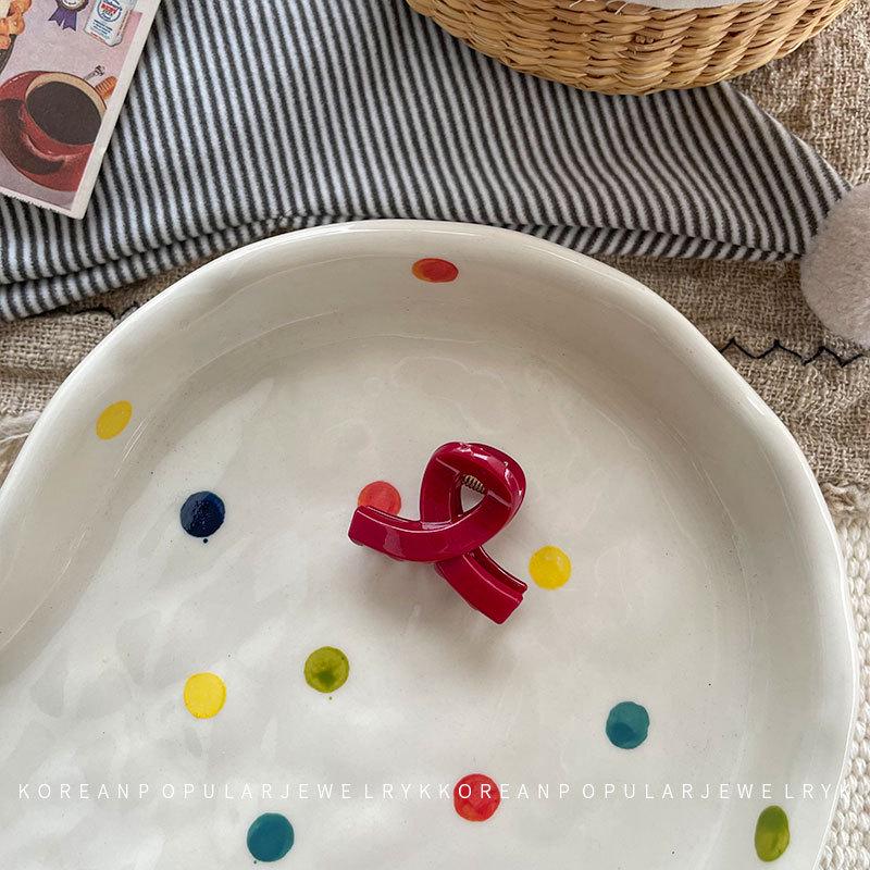 

Детская заколка-краб для волос в корейском стиле с красным бантом-звездой - Мини-размер