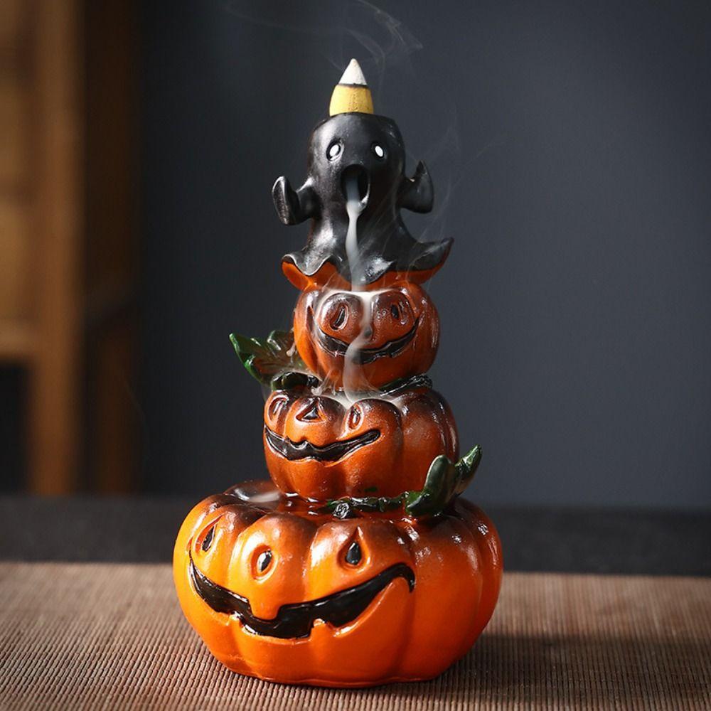 Retro Pumpkin Backflow Incense Holder Resin Backflow Incense Burner  Home Office Decoration