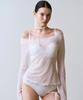 VINAJ Lace Underline Long Sleeve Cover-Up (White)