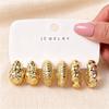 European and American new high-end gold personality exaggerated CCB earrings creative circle earrings set pair