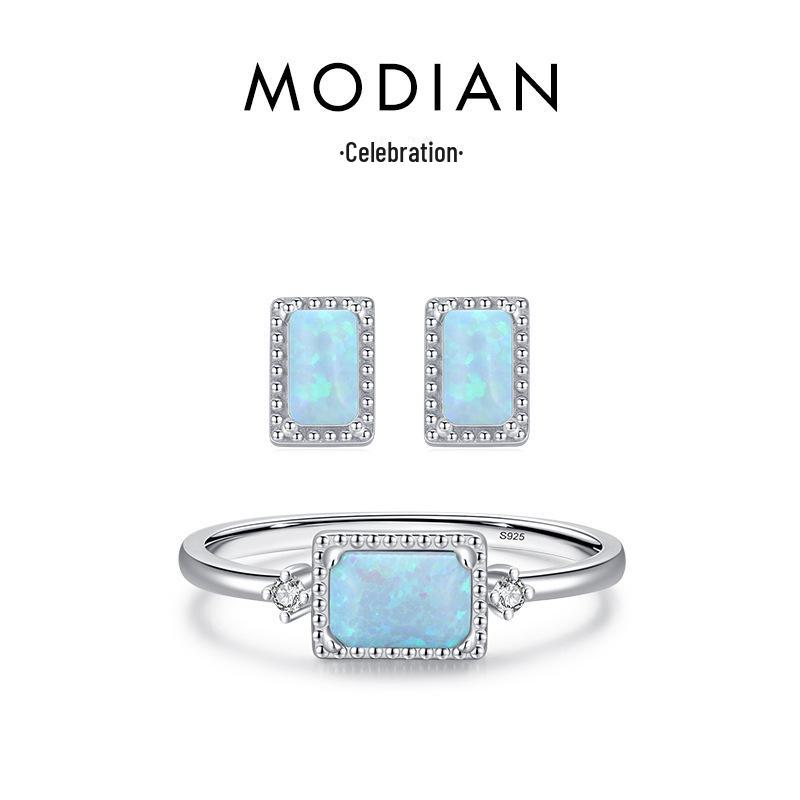 Modian S925 Sterlingsilber-Opalohrringe – einzigartiger Schmuck im Nischendesign und coolem Stil für Damen.