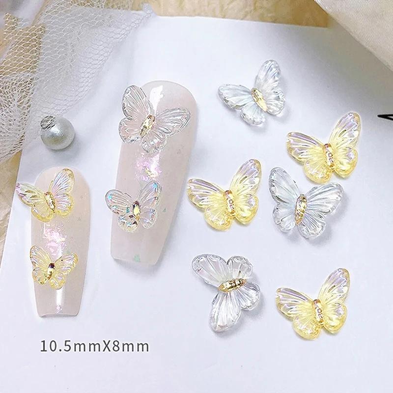 30Pcs 3D Aurora Colorful Butterfly Nail Art Charm Nail Art Decoration Diy Nail Jewelry For Nails Art Accessories