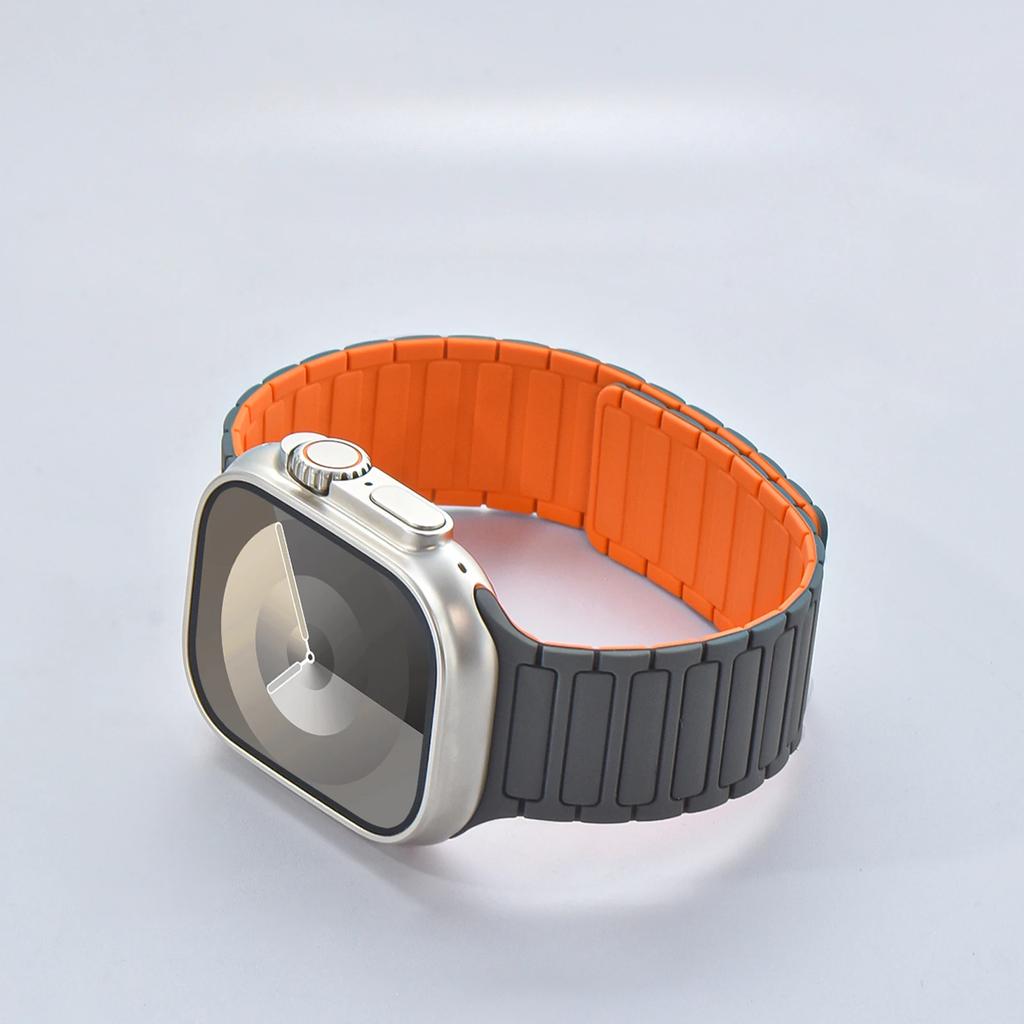 Magnetic Sports Band for Apple Watch Ultra 2 49mm 46mm 45mm 44mm 42mm 38 40 41mm Silicone Strap for IWatch Series 10 9 8 7 6 5 4