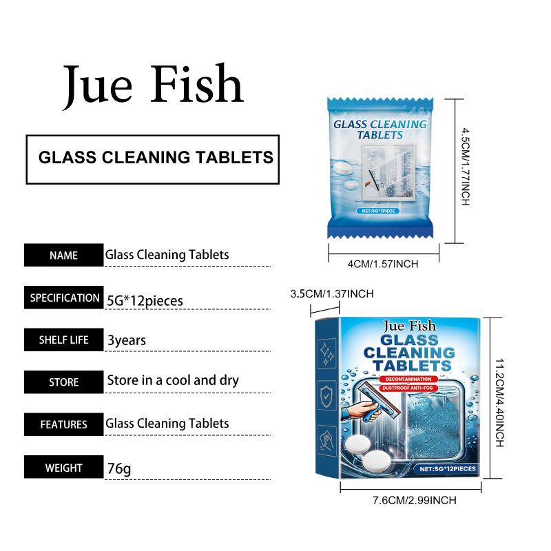 Shower Door Glass Cleaner Tablet Powerful Descaler Removes Hard Water Residue from Bathroom Mirror and Window Surfaces