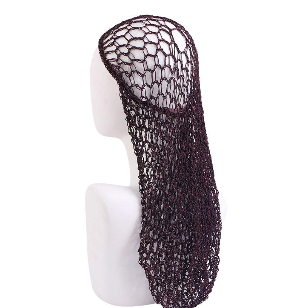 Night Cap Mesh Hair Net Elastic Hair Care Sleeping Hat Fashion Long Crochet Hair Snood  Women