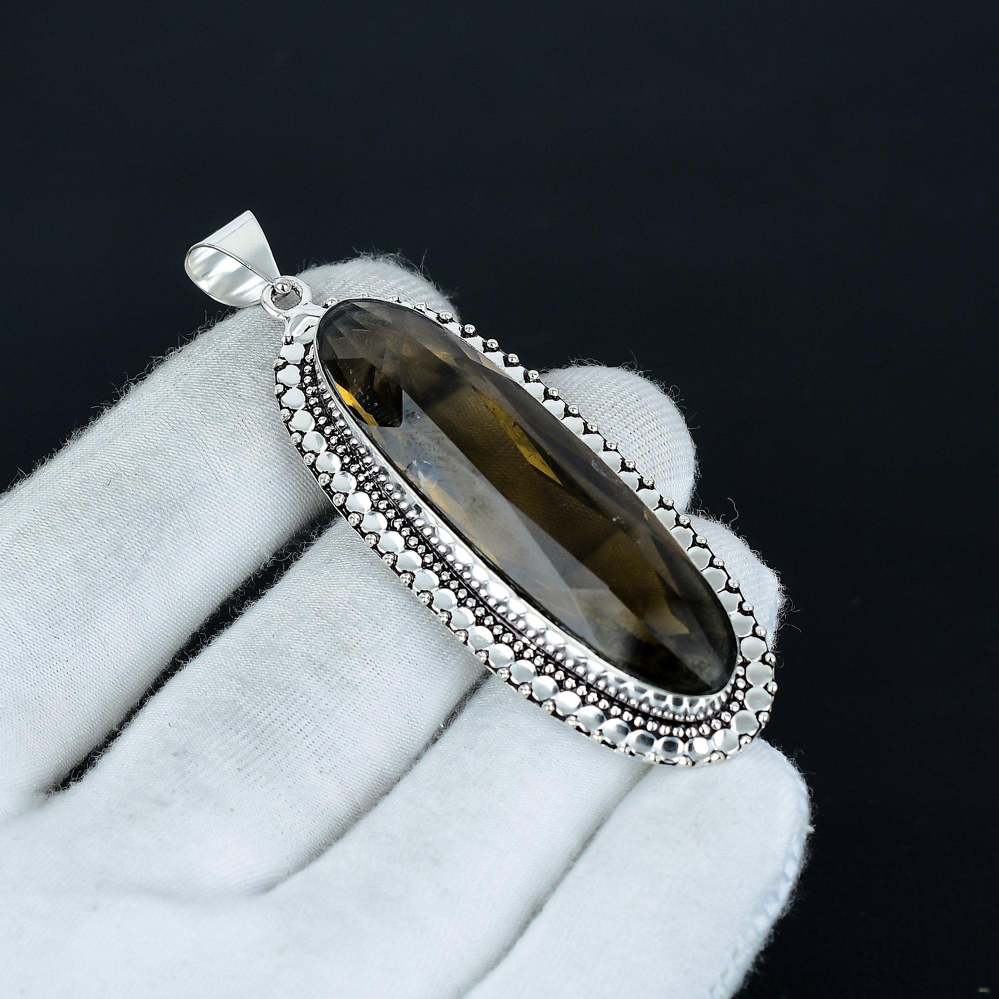 

Красивая подвеска из дымчатого кварца, подвеска из стерлингового серебра 925 пробы, подвеска ручной работы, антикварная подвеска, подвеска с драгоценным камнем дымчатый кварц, подарок 2.56 коричневый