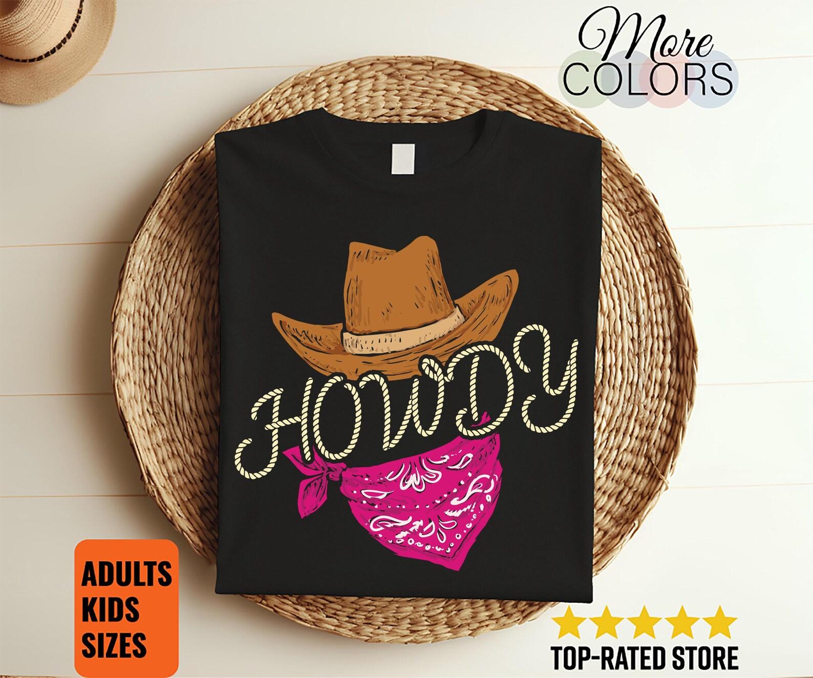 Howdy T-Shirt, Western Cowboy Tee, Love Western Texas Gift Shirt, Cool Cowboy Design, Howdy Rodeo, Bull Riding Lover Present Gifts Costume, 100