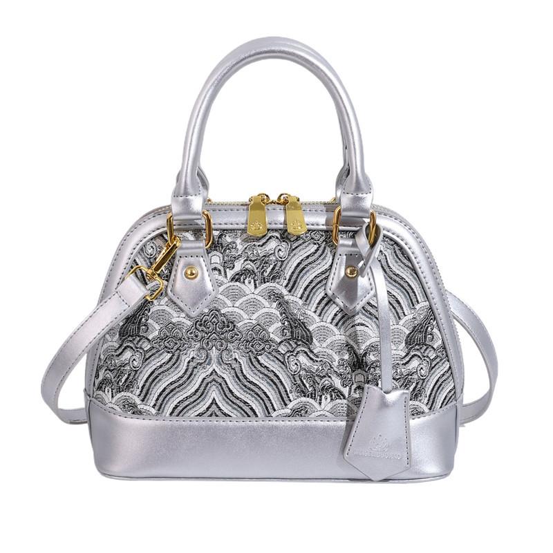 Stylish and Simple Embroidery Xiangyun Handbag Women's Shoulder Messenger Bag High-end Shell Bag