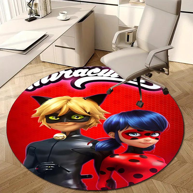 1pc Ladybug Design Printed Area Round Carpet for Bedroom Living Room Home Decor Rugs Mat Non Slip Mat Rug for Bedside