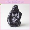 Statue de Gorille en Résine avec Pierres de Cristal Naturelles Pour Décoration de Bureau Cadeau Pour Amis