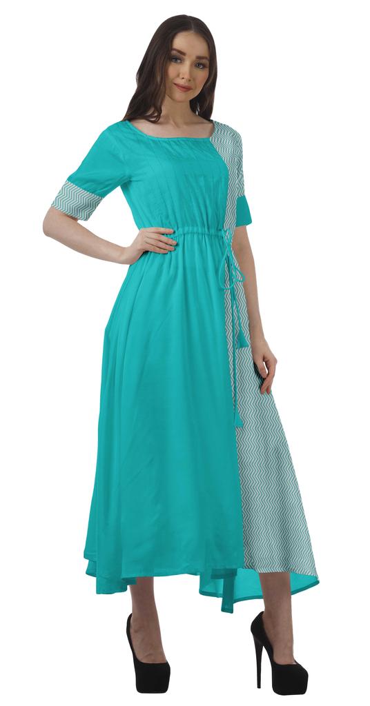 Moomaya Sukienka z krótkim rękawem, wizytowa, wiskozowa santoon, z dekoltem scoop dla