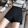 Women's Black High-Waist Slimming Suit Shorts - 2025 Summer Korean Style