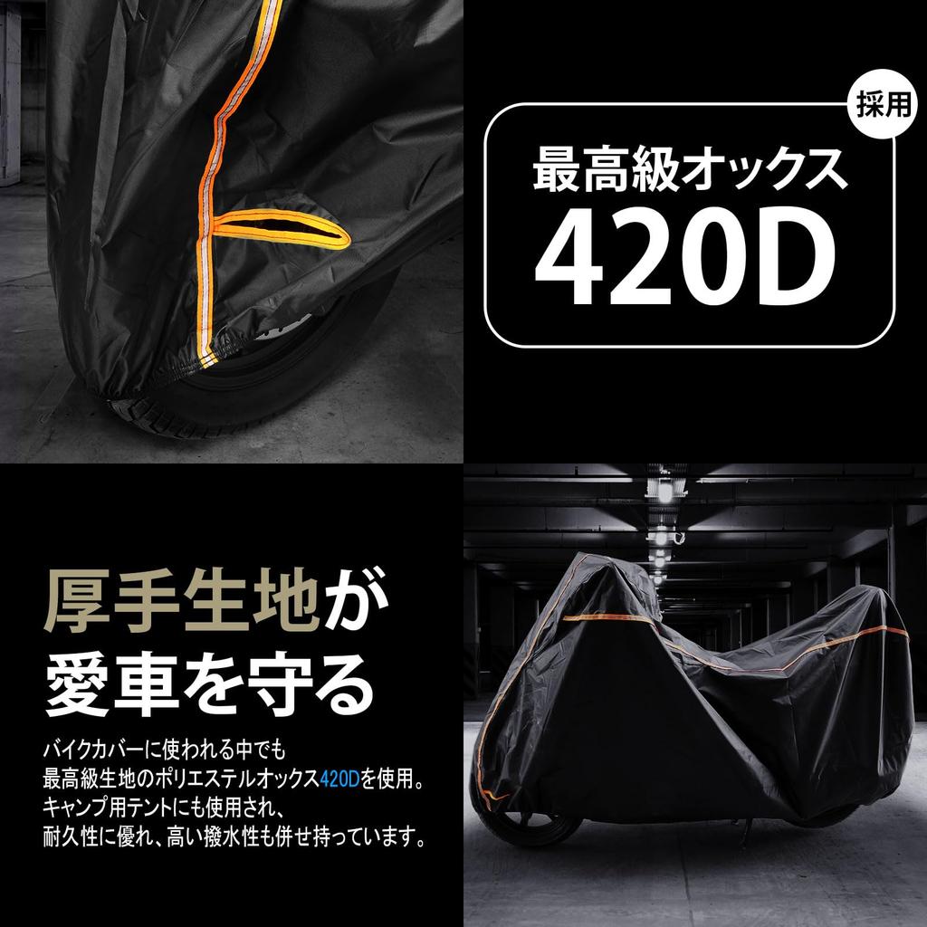 Capa de Motocicleta TENKOSUIYO, 420D Ox, Ventilação Lateral Dupla, Impermeável, Capa de Motocicleta, Fita Refletiva de Alerta,