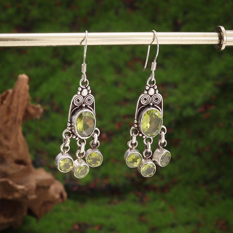Retro Ethnic Style Red Zircon Earrings for Women, Elegant Earrings Accessories