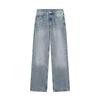 Vintage Streetwear Jeans Women Korea Fashion Holes Decorated Denim Pants Patchwork High Waist Casual Trousers Y2K Lady Clothing
