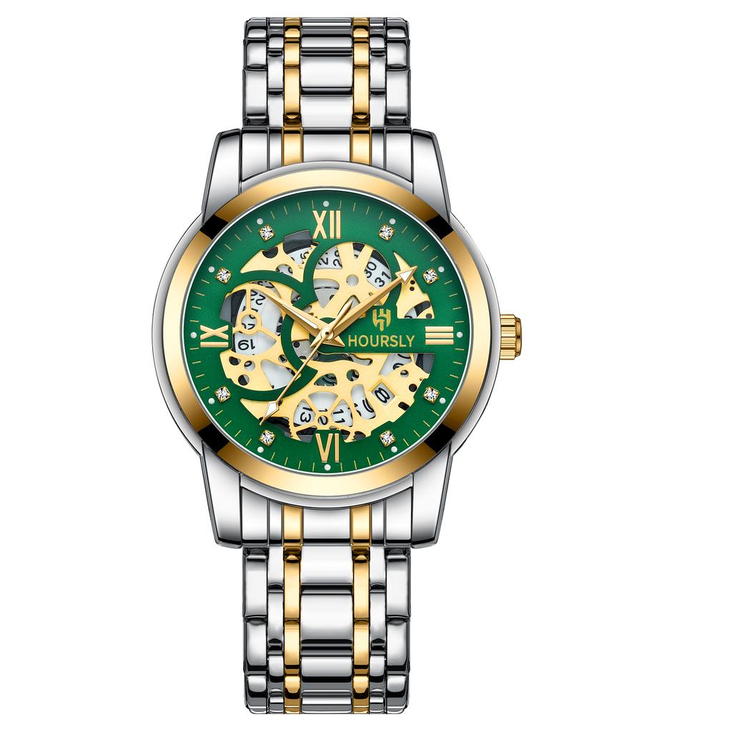 New Business Leisure Men's Quartz Watch Fashionable and Trendy Lifestyle Waterproof Night Light Diamond Inlaid Quartz Watch