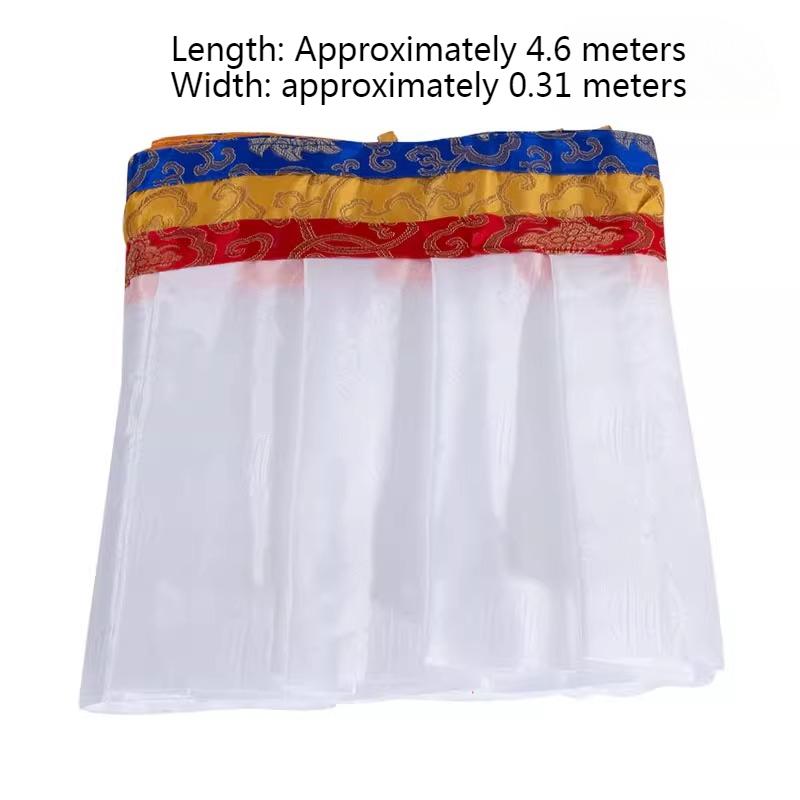 

4.6m White/Yellow/Green/Five Colors Tibetan Style Curtain Home Indoor Wall Decoration Table Curtains Buddhist Temple Decoration