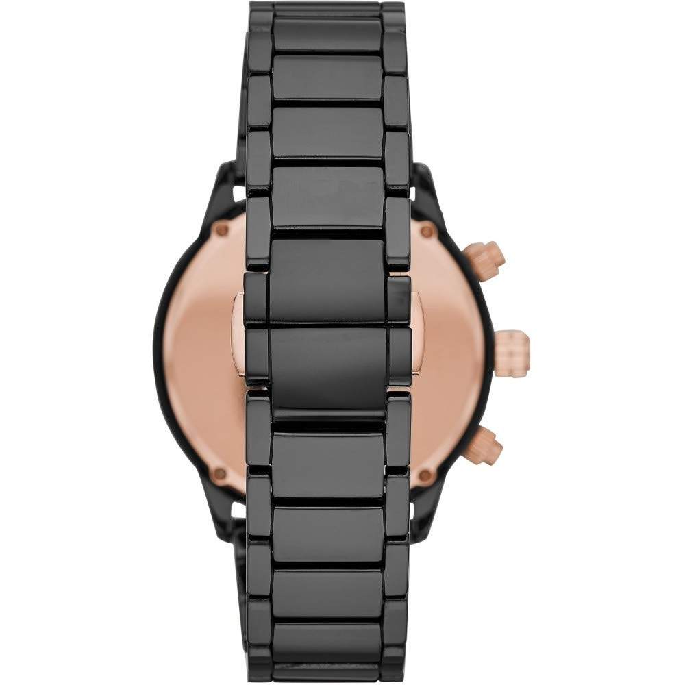 EMPORIO ARMANI Mario Ceramica Chronograph Black and Pink Men's Watch, AR70002, Gold. [Used]