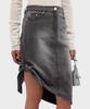 Limein (W) Drapy Denim Skirt Silver