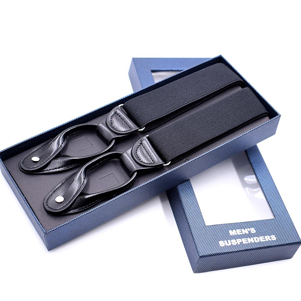 Унисекс Подтяжки Y-образной формы с пуговицами Эластичные 6 клипс Регулируемые Подтяжки с Подарочной Коробкой