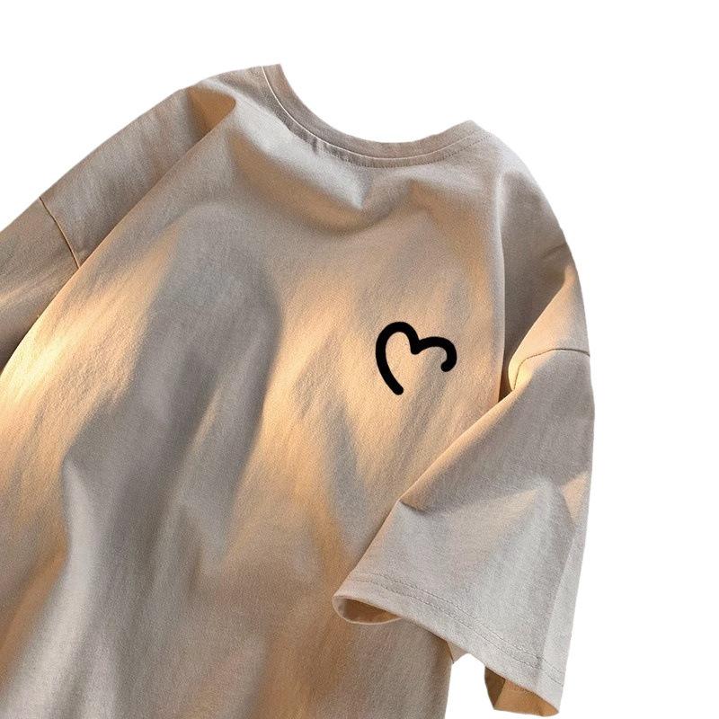 Heavy Duty Pure Cotton T-shirt Men's Summer New Style Hong Kong Style Trend Plus Size Round Neck Casual Versatile Top Short Sleeved Base Shirt