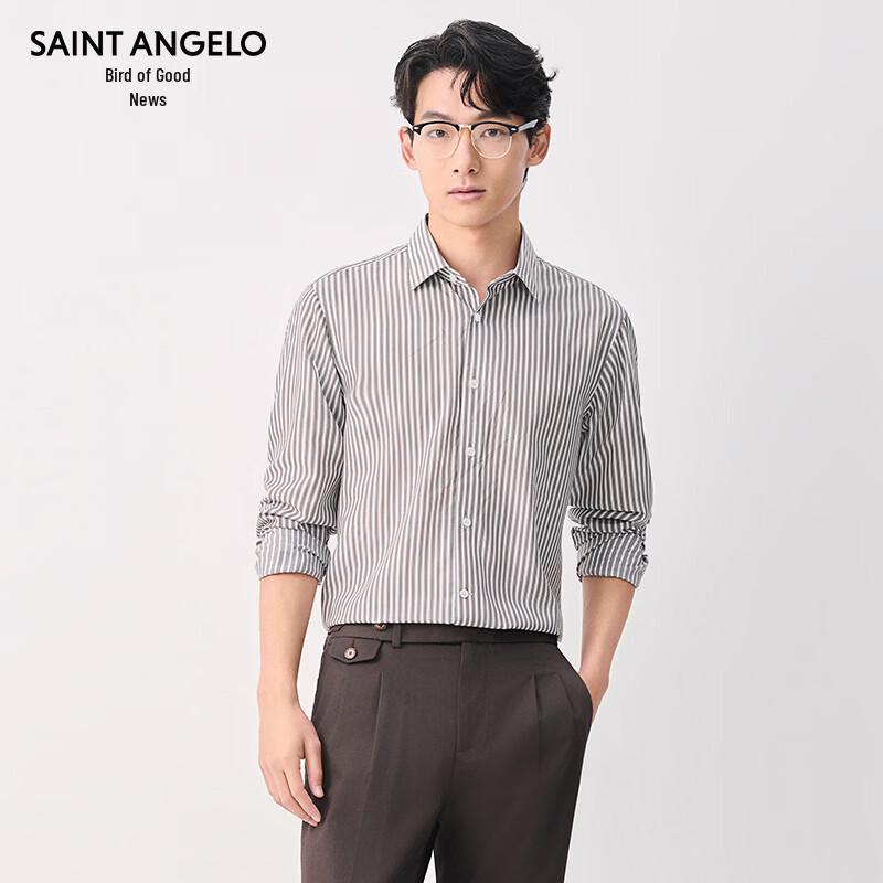 Baoxiniao Men's Striped Long-Sleeve Shirt