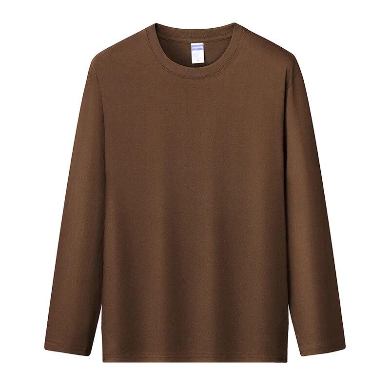 FEGKZLI 2024 Summer Autumn Long Sleeve Loose Causal Unisex Tops 100% Cotton T-shirts Multi Colors Street Tees