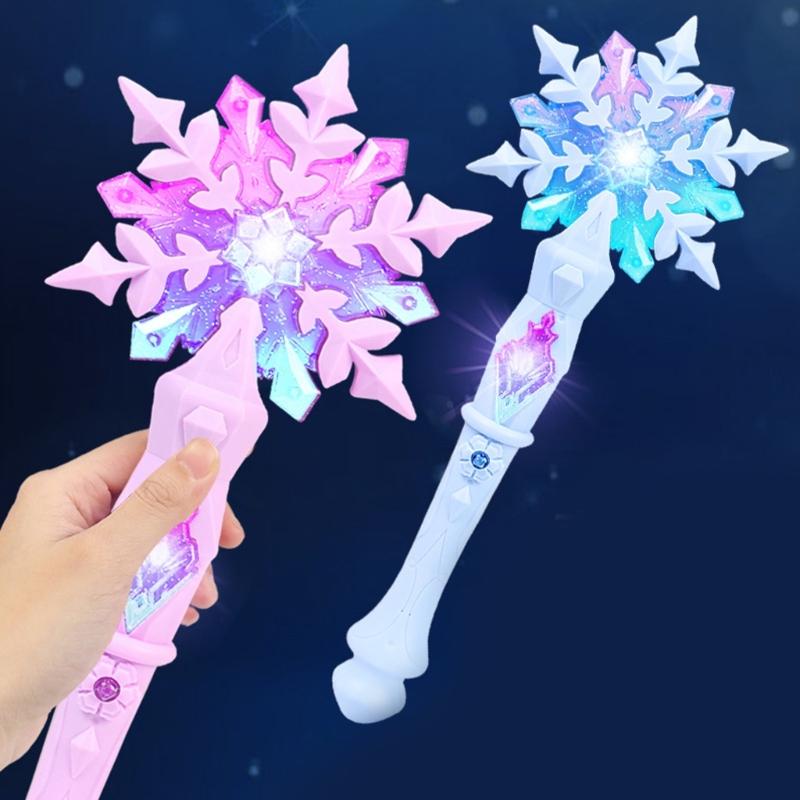 Light Up Musical Magical Wand For Kids Girls Birthday Party Toy Roleplay Princess Snowflake Wand for Roleplay Game Wear