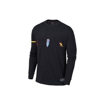 T-shirt a maniche lunghe X Zion x Naruto (Dimensionamento dell'Asia) Uomo Streetwear Nero DO6598-010
