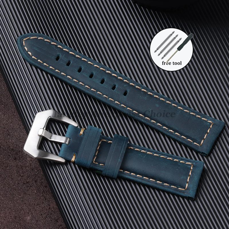 Genuine Leather Watch Strap for Panerai Band Men Women PAM111/441/312 Horse Cowhide Leather Belts 20mm 22mm 24mm 26mm for Casio