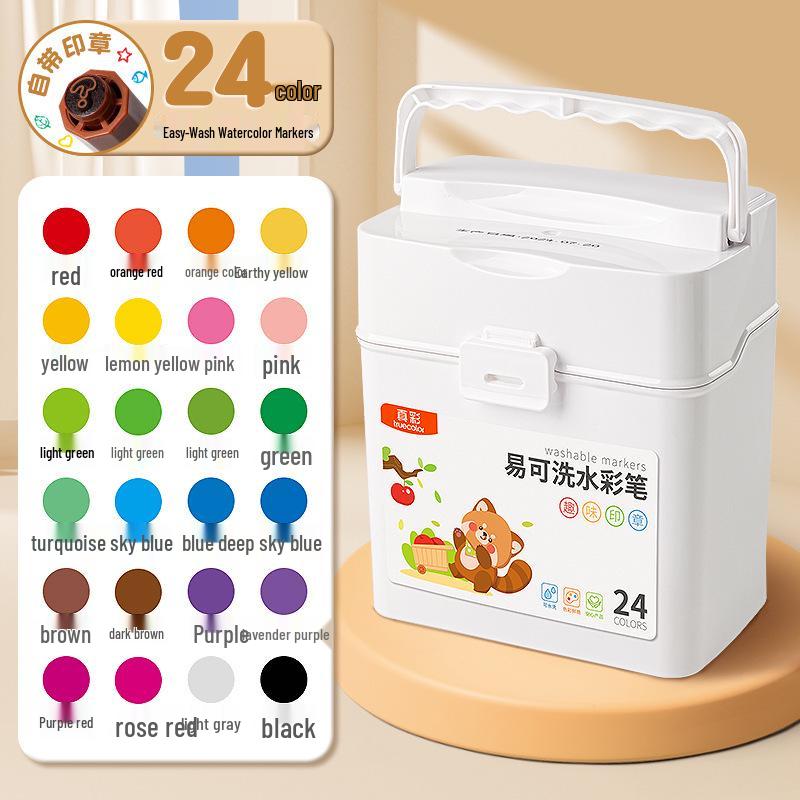 Нетоксичный набор моющихся акварельных кистей-ручек с настоящими цветами для детей