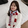 Knitted Striped Long Scarf Colorful Winter Narrow Shawl Fashion Wool Sausage Scarf  Women