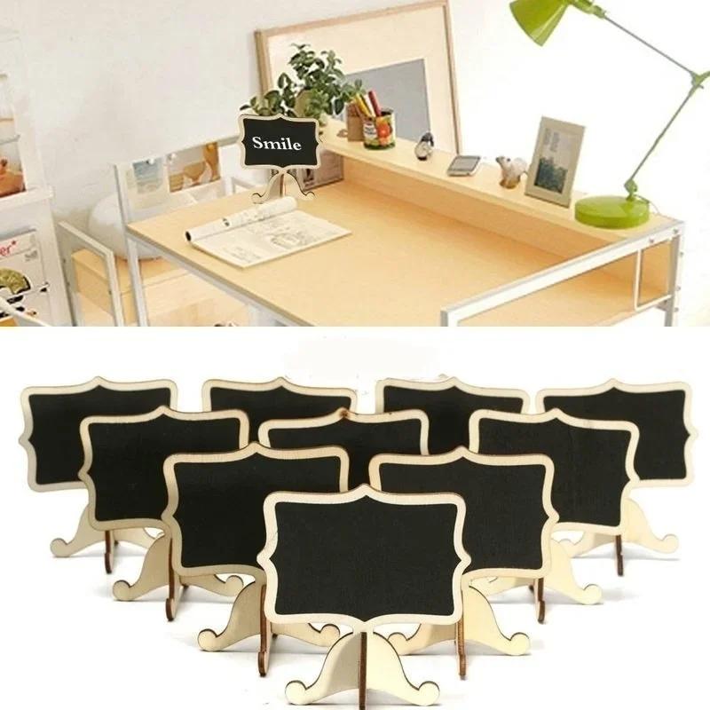 10Pcs Mini Vertical Wooden Blackboard Party and Wedding Desktop Message Board Festive Desktop Decoration Display Graffiti Board