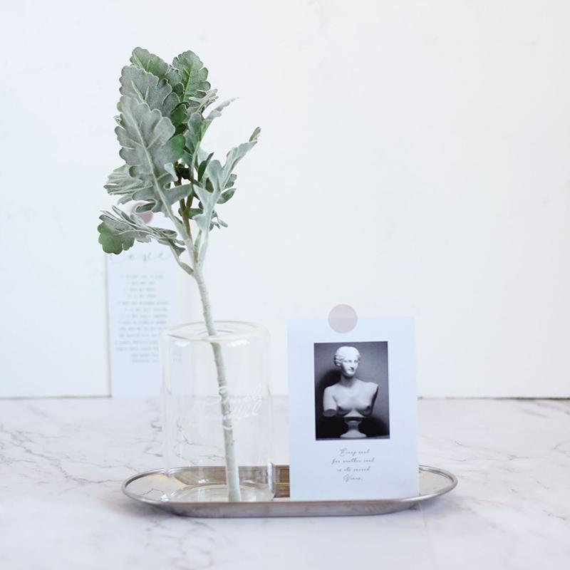 

35cm Ins Wind Simulation Flower Green Plant Simulation Plant Hair Silver Leaf Chrysanthemum Home Decoration Simulation Bouquet 1pc зелёный