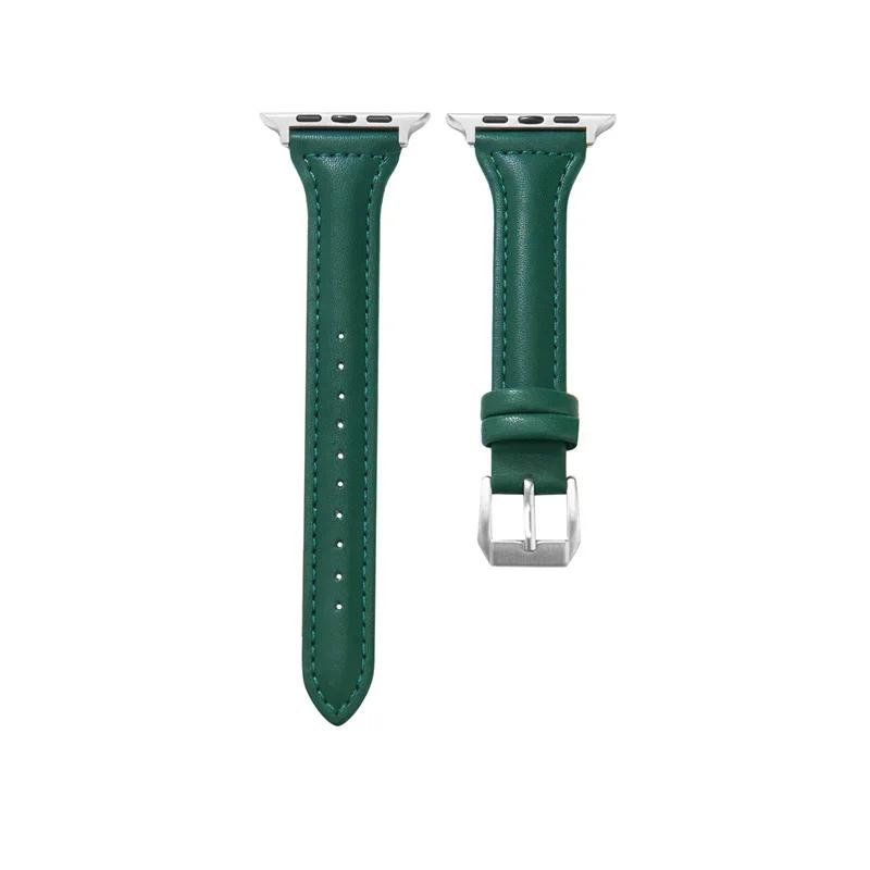 Slim Leather Strap for Apple Watch Band Ultra-2 49mm Series 10 7 8 9 46mm 42mm 41mm/45mm 38mm Bracelet IWatch SE 6 5 4 40mm/44mm