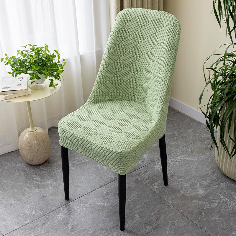 New Large Curved Semi-pack Elastic Dining Table and Chair Cover Semi-circular Household Chair Cover Cushion Backrest Integrated Chair