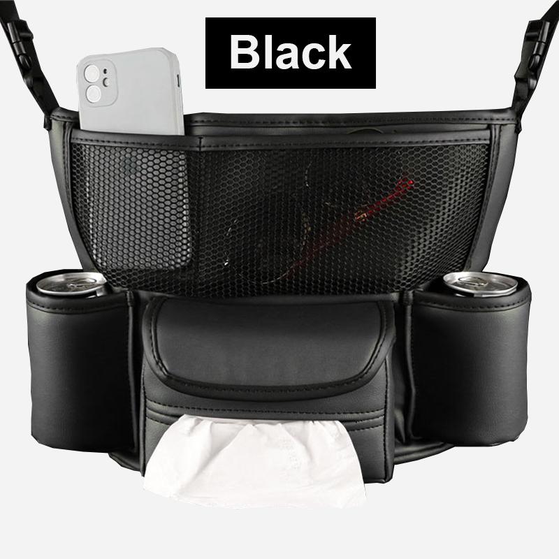 

Nappa Leather Car Front Seat Middle Storage Bag Auto Center Console Tissue Organizer Stowing Tyding Can Isolation Block Package чёрный