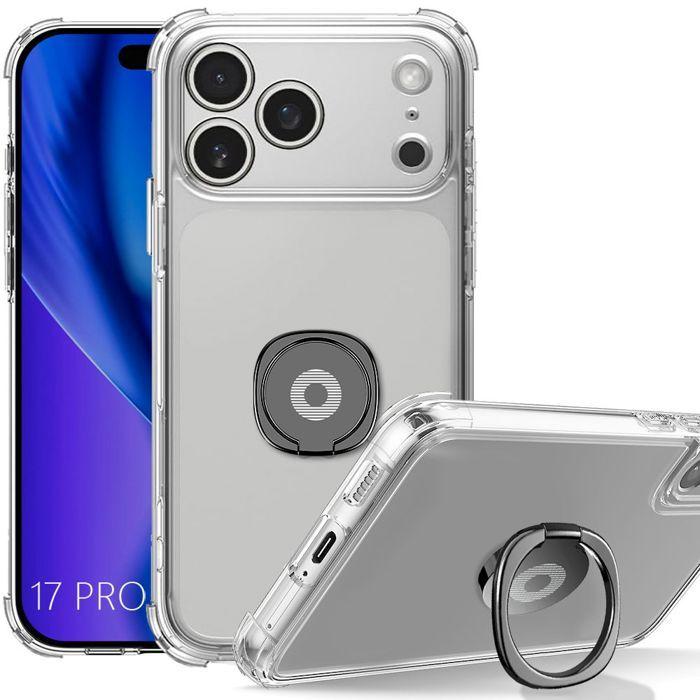 Coque de Téléphone - BOOLING - iPhone 17 Pro - Silicone Renforcée - Antichoc - Support Noir