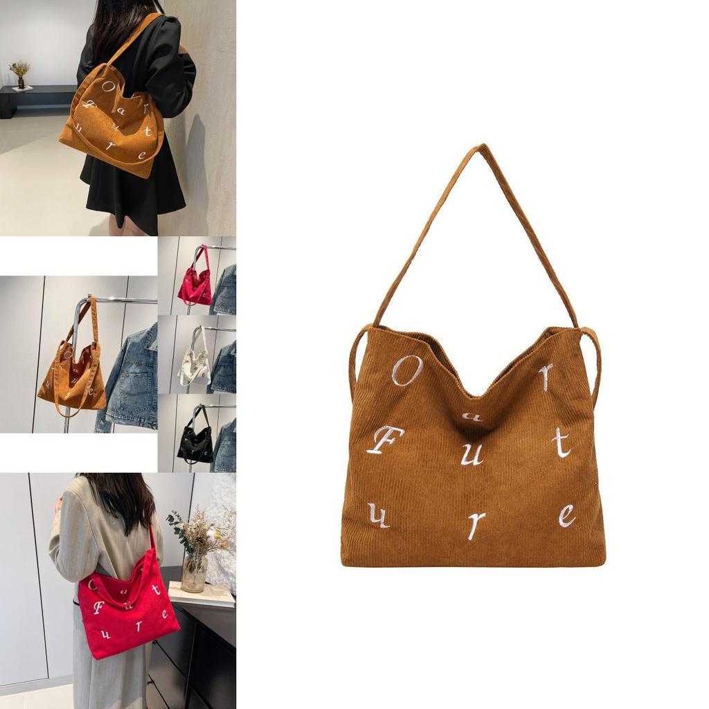 Large Capacity Stylish Canvas Tote Bag For Students In Trendy Black Red And White Colors
