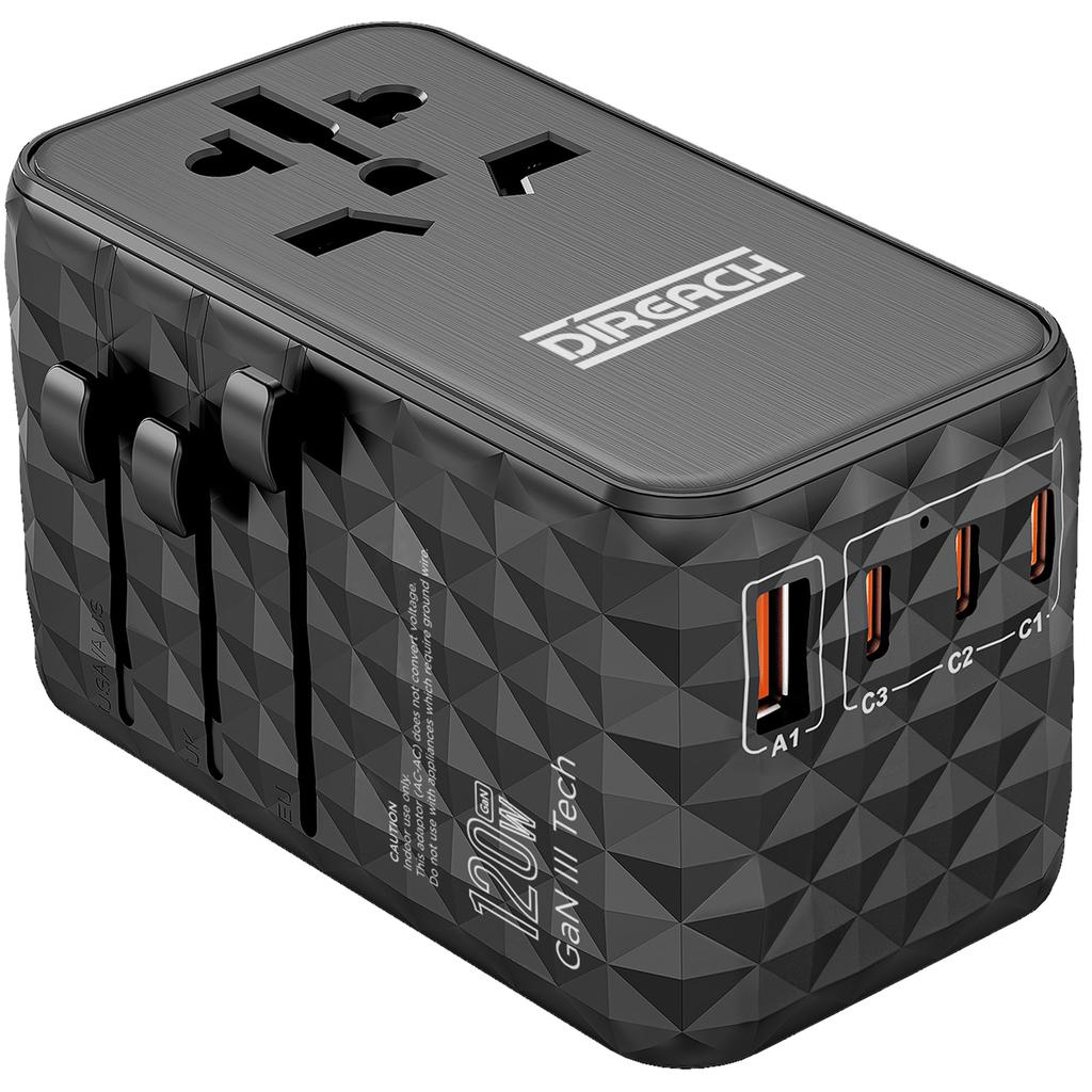 DIREACH 4 Port 120W GaN World Travel Adapter