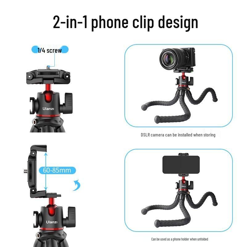 Ulanzi MT-33 Multifunctional Octopus Tripod with Bluetooth Remote - Excluding Camera