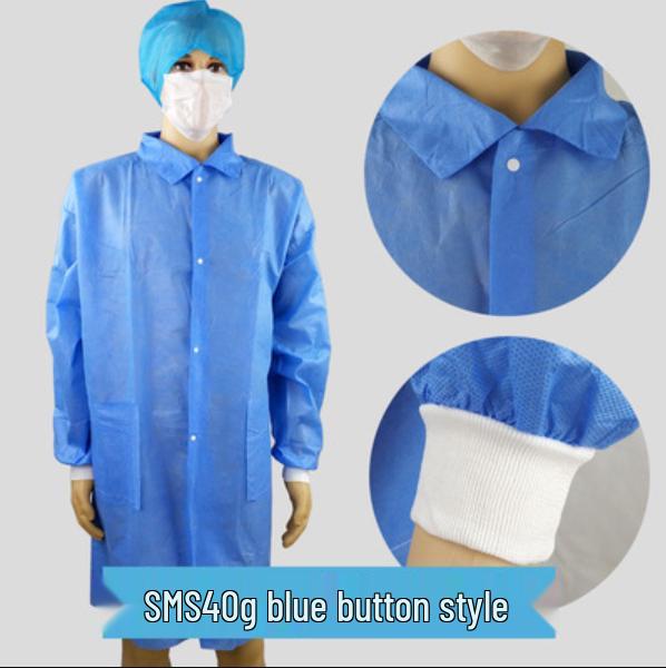 Einweg Vliesmantel für Labor & Küche - Staubdicht, Verdickt Weiß