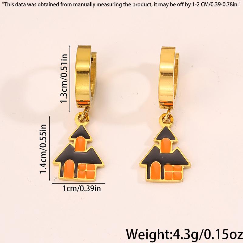 Luxurious Halloween Stainless Steel Pumpkin, Skull & Mummy Earrings