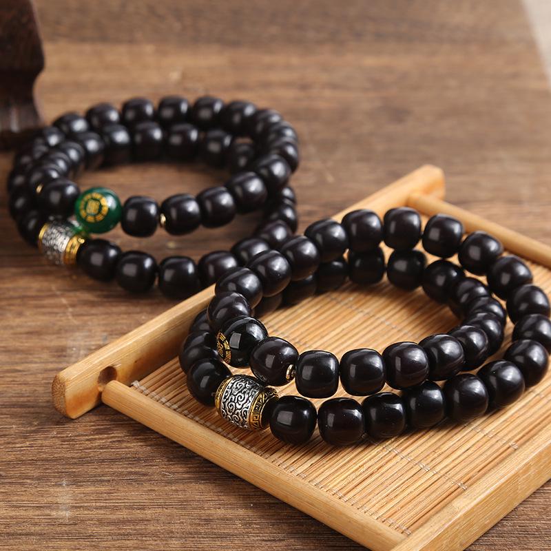 Natural Bodhi Five Elements Buddha Bead Bracelet - Unisex Lucky Wenwan Gift