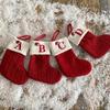 American Style Knitted Wool Socks & Embroidered Christmas Stocking Gift Bag for Children