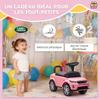 Ride-On Car for Children, Land Rover, Push Vehicle, Horn, Engine Sounds, Under-Seat Storage, Pink